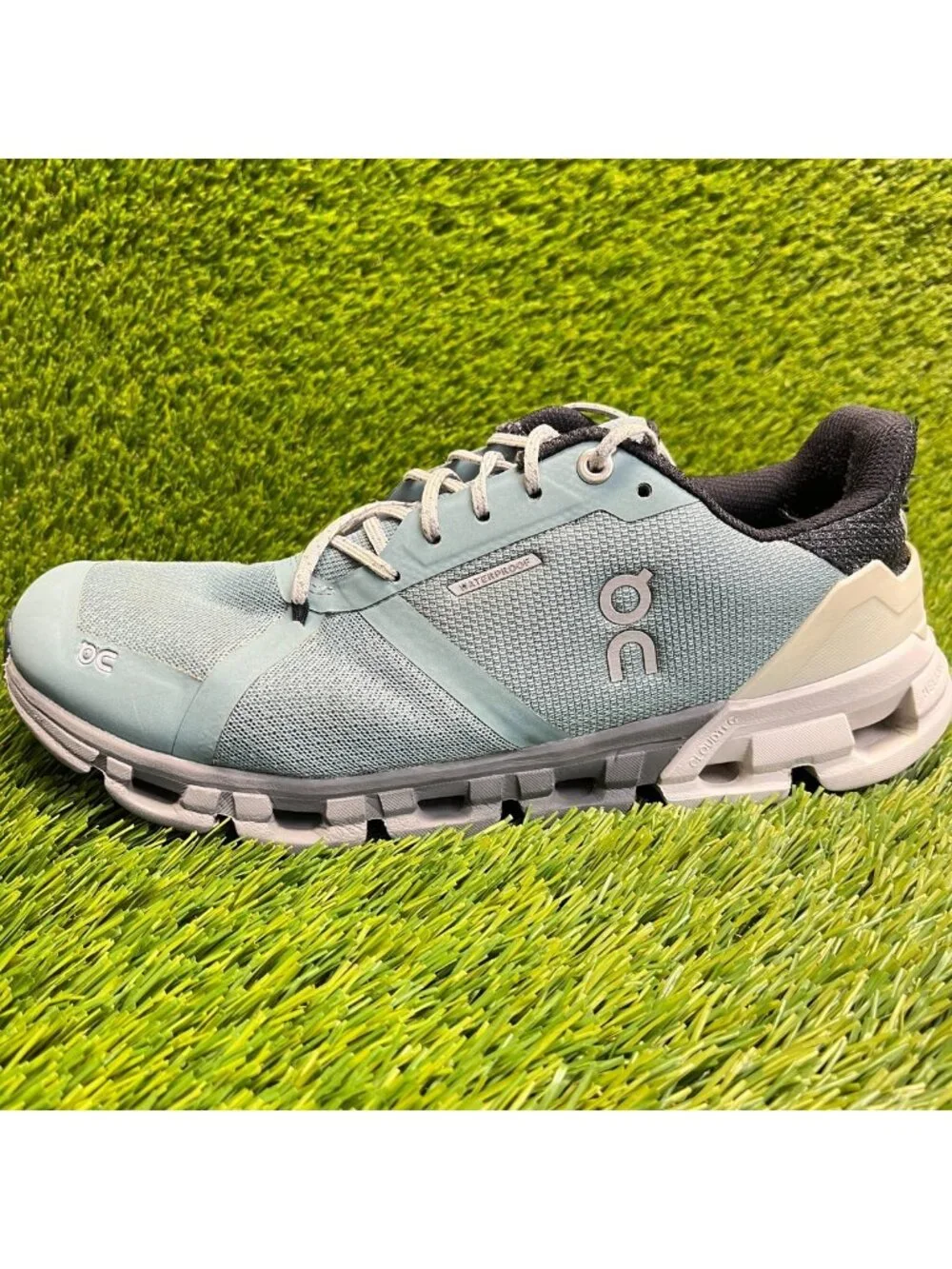 On Cloudflyer Waterproof Womens Size 9 Blue Athletic Running Shoes Sneakers